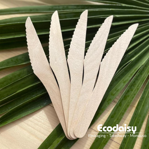 Coltelli in legno naturale 16 cm. Biodegradabili e compostabili. Belli ed eleganti | ECODAISY.IT