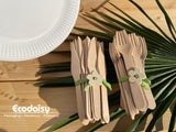 Set piatti di carta 300 pz. 15 cm, posate in legno | ECODAISY